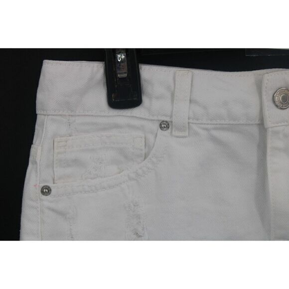 Free People Women's White Out of Ordinary Distressed Denim Mini Skirt Size 2 NWT - Picture 3 of 11
